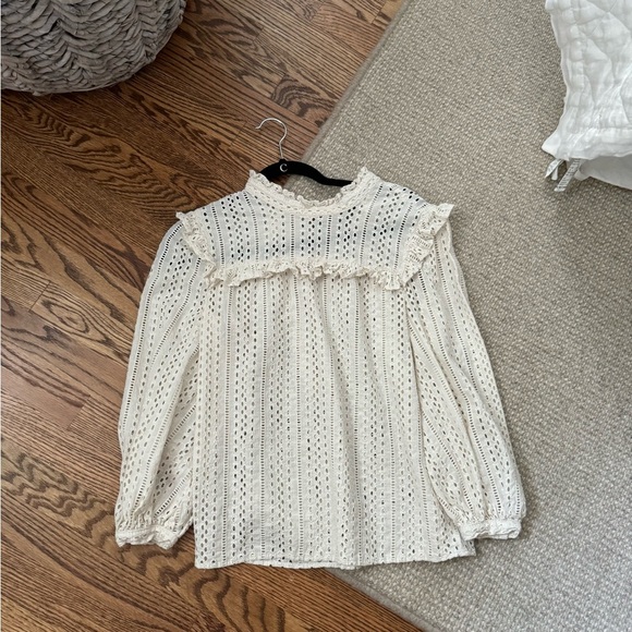 Madewell Cream Eyelet Blouse Sz. XS - Picture 1 of 5